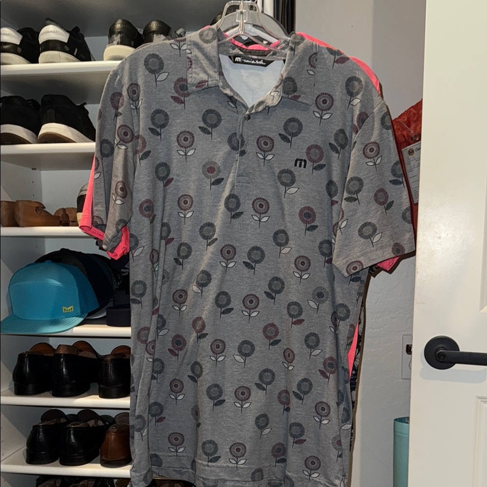 Travis Mathew Gray Polo Shirt with Stylish Design